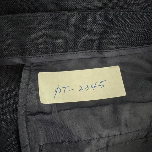 Talbots Curvy Linen Pants Size 16 Navy Blue Solid Office Work Career PT-2345 - Picture 2 of 7